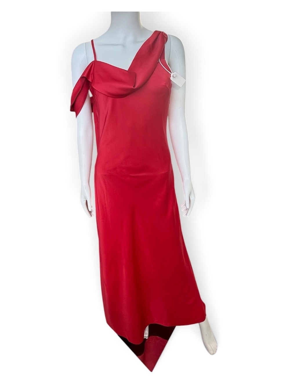 SHEIN Belle red satin cowl-neck maxi dress NWT size 6 M - Picture 4 of 11